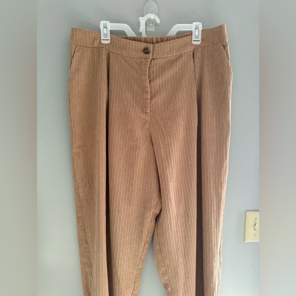 And Now This Womens Brown Corduroy Trousers 16W Straight Leg Mid Rise Pockets - Picture 2 of 9